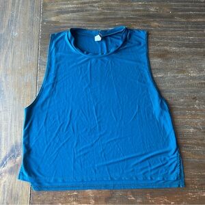 Onzie High-Neck Crop Muscle Tank - Teal